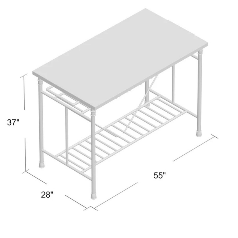 Kitchen Island w/Marble Top - Picture 2 of 5